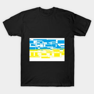 blue yellow rectangle square flag war ukraine T-Shirt